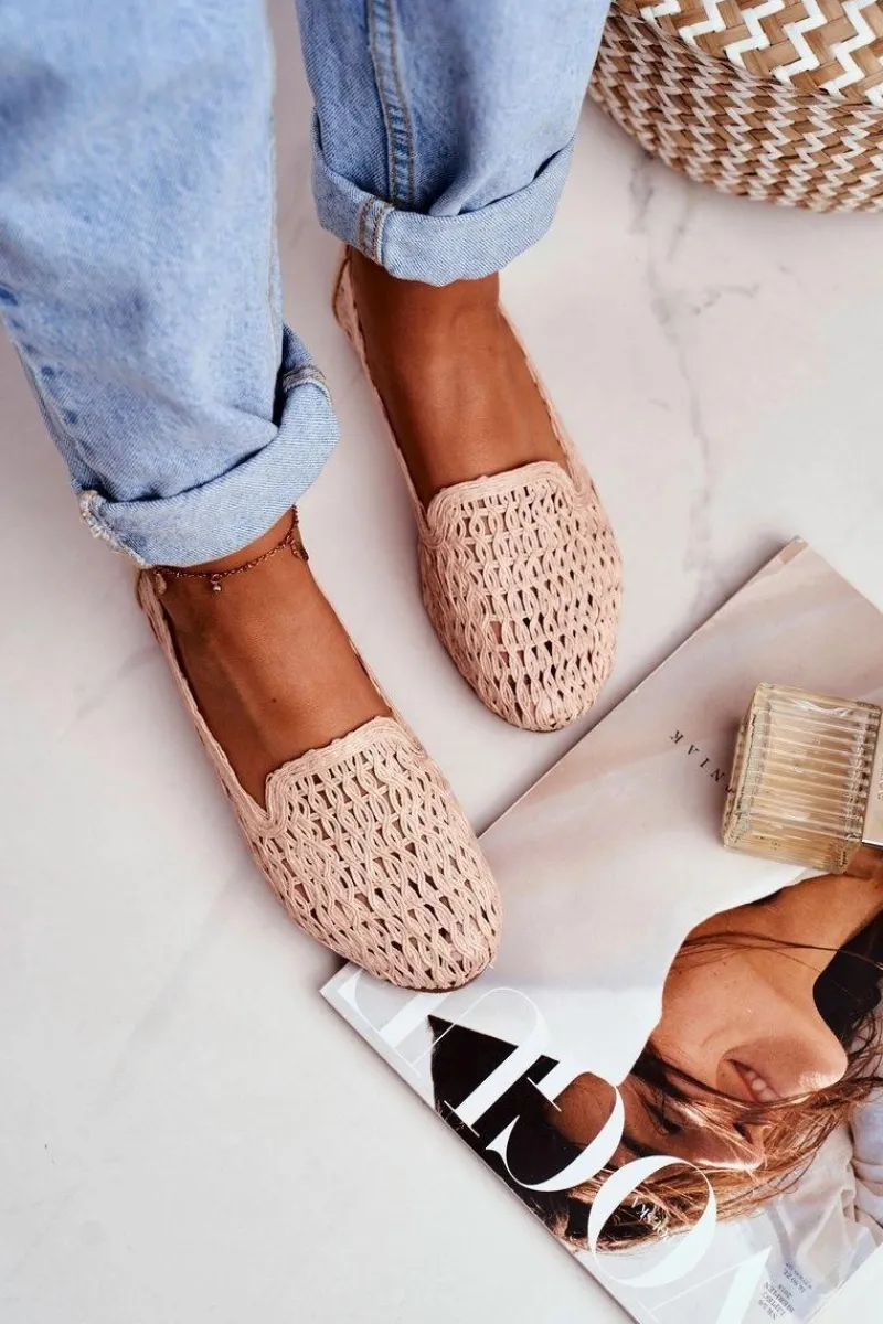 Baleriny Klasyczne>Boto Baleriny Damskie Lu Boo Plecione Beżowe 4Ever