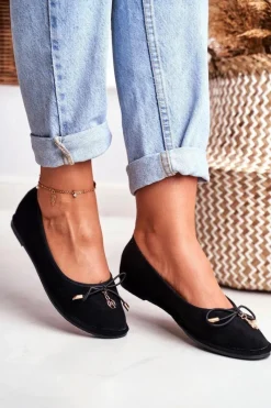 Baleriny Klasyczne>Boto Baleriny Damskie Lu Boo Zamszowe Czarne Layla