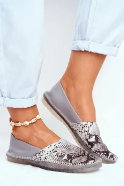 Baleriny Skórzane|Baleriny Klasyczne>Maciejka Baleriny Damskie Skórzane Szare 01930-66/00-0