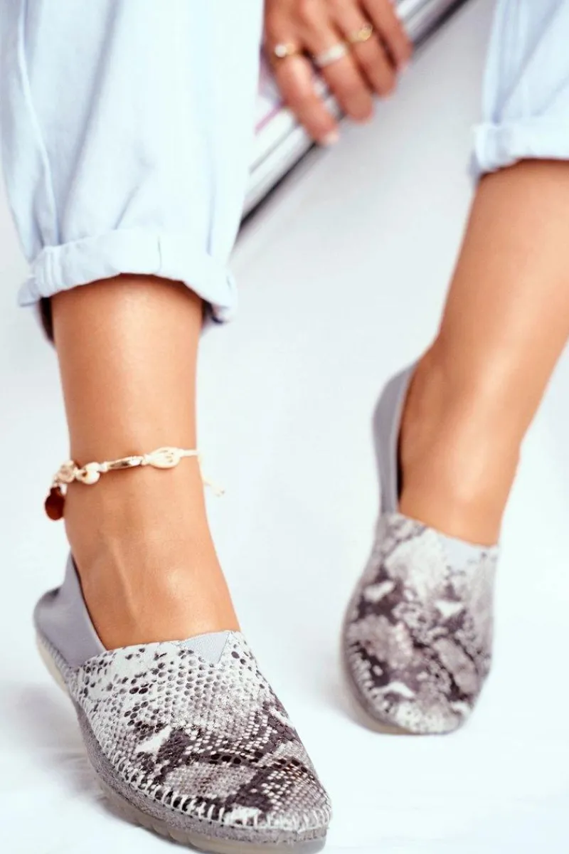 Baleriny Skórzane|Baleriny Klasyczne>Maciejka Baleriny Damskie Skórzane Szare 01930-66/00-0