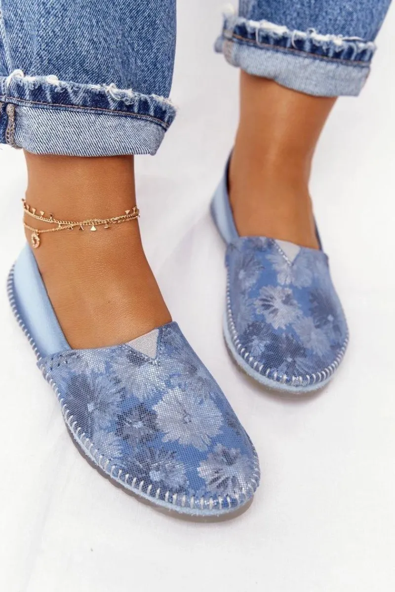 Sale Baleriny Damskie Niebieskie 01930-72/00-0 Damskie Baleriny Skórzane|Baleriny Klasyczne