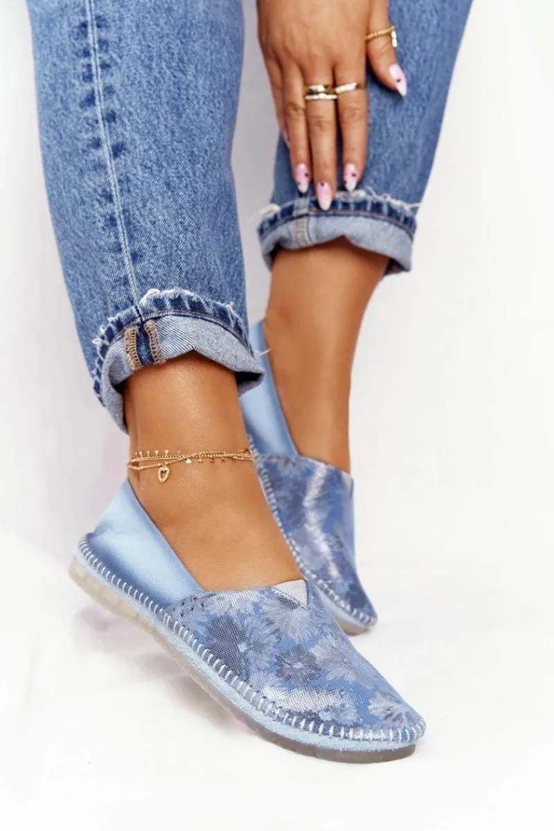 Sale Baleriny Damskie Niebieskie 01930-72/00-0 Damskie Baleriny Skórzane|Baleriny Klasyczne