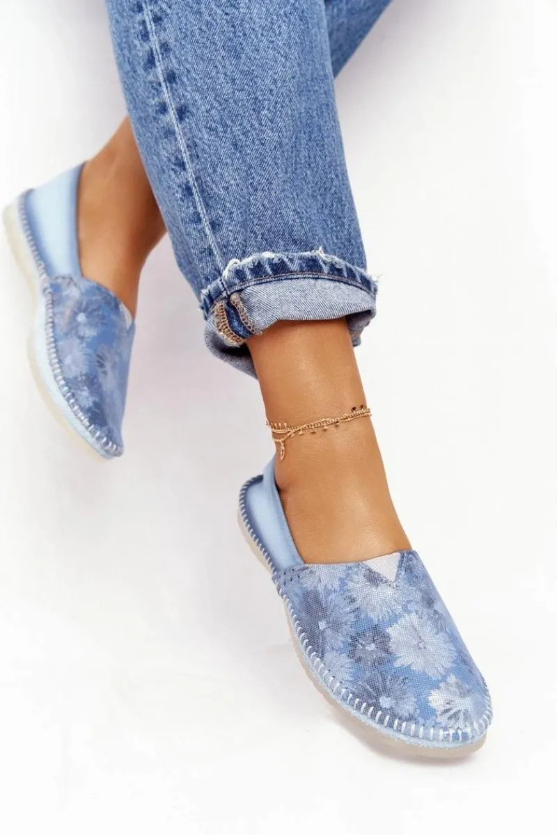 Sale Baleriny Damskie Niebieskie 01930-72/00-0 Damskie Baleriny Skórzane|Baleriny Klasyczne