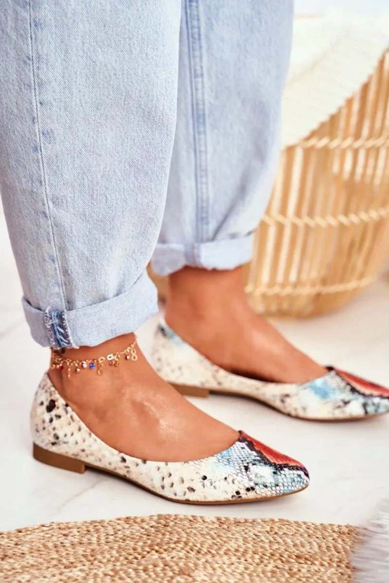 Online Buty Sergio Leone Baleriny Damskie Sergio Leone Czerwony Wąż BL611 Nemsis