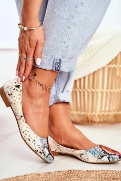 Online Buty Sergio Leone Baleriny Damskie Sergio Leone Czerwony Wąż BL611 Nemsis