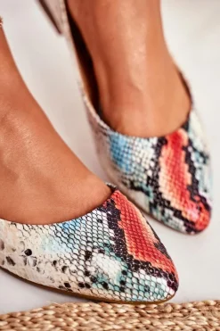 Online Buty Sergio Leone Baleriny Damskie Sergio Leone Czerwony Wąż BL611 Nemsis