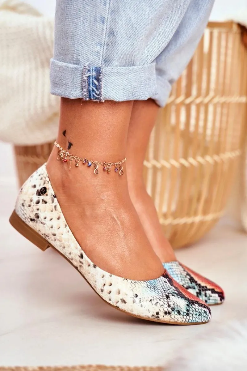 Online Buty Sergio Leone Baleriny Damskie Sergio Leone Czerwony Wąż BL611 Nemsis