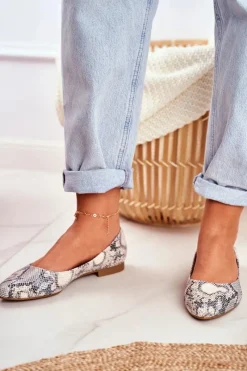 Buty Sergio Leone Baleriny Damskie Sergio Leone Biały Wąż BL611 Nemsis