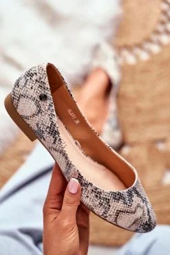 Buty Sergio Leone Baleriny Damskie Sergio Leone Biały Wąż BL611 Nemsis