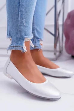 Sale Buty Sergio Leone Baleriny Damskie Sergio Leone Srebrne Plex