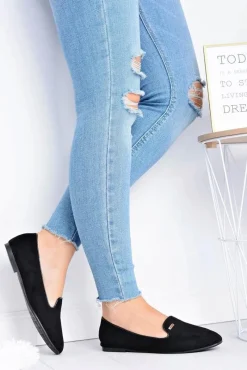 Baleriny Klasyczne>Boto Baleriny Damskie Zamszowe Czarne Neala