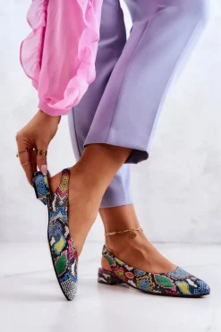 Outlet Maciejka Baleriny Na Obcasie 04482-39 Multikolor