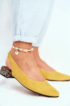 Czółenka Zamszowe|Baleriny Skórzane><noscript><img width=