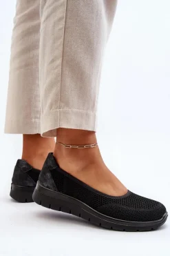 Hot Evento Baleriny Na Platformie I Koturnie Czarne Aviaba