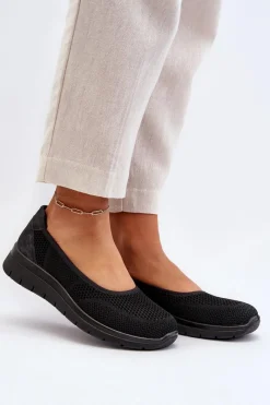 Hot Evento Baleriny Na Platformie I Koturnie Czarne Aviaba