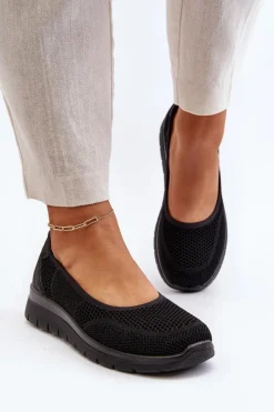 Hot Evento Baleriny Na Platformie I Koturnie Czarne Aviaba