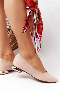 Clearance Buty damskie Vinceza Baleriny Na Złotym Obcasie Vinceza 21-10601 Beżowe