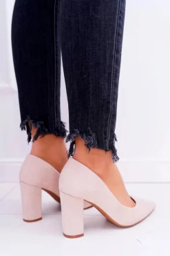 Hot Boto Beżowe Zamszowe Czółenka Satisfied