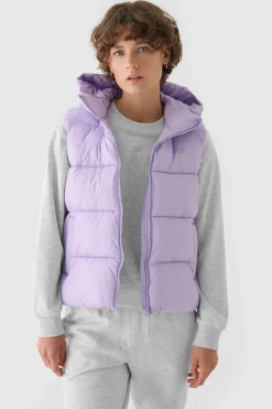 Best 4F Bezrękawnik Damski Puchowy Z Kapturem WAW24TVJAF141-52S Fioletowy