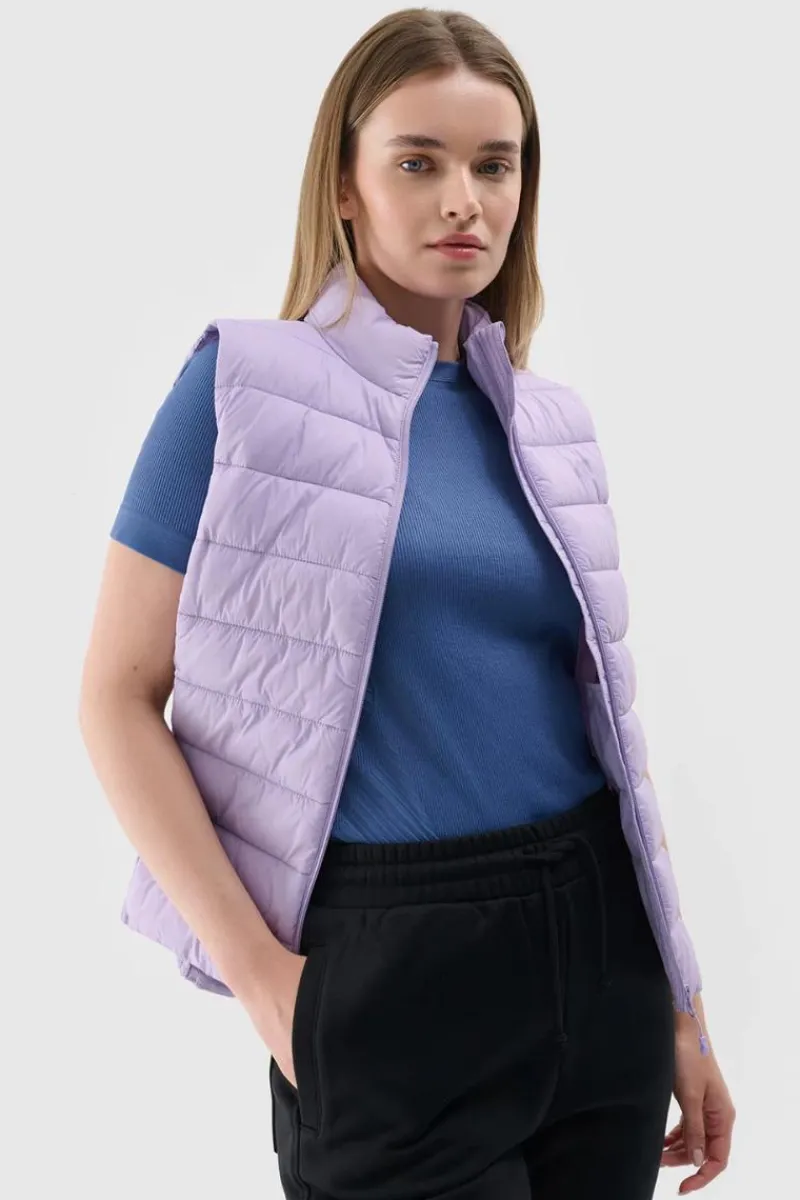 Hot Bezrękawnik Damski Puchowy Ze Stójką WAW24TVJAF139-52S Damskie Bluzy Damskie|Odzież 4F