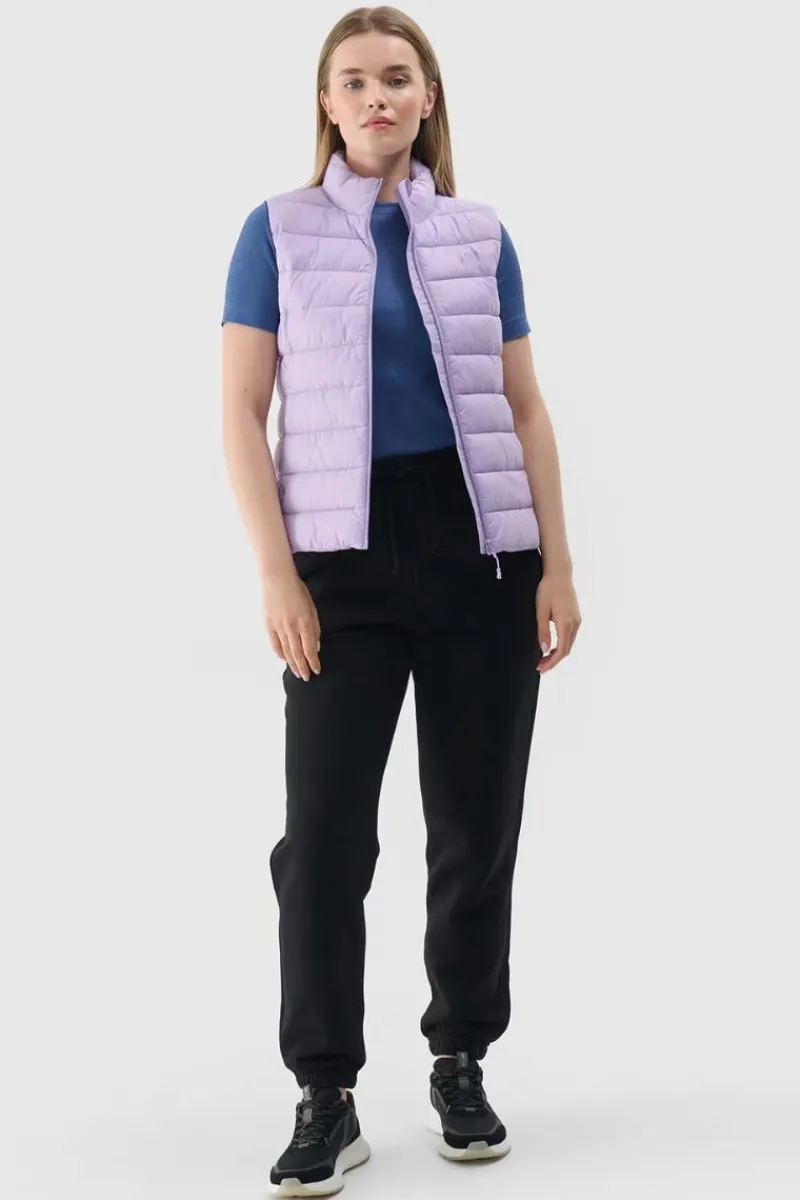 Hot Bezrękawnik Damski Puchowy Ze Stójką WAW24TVJAF139-52S Damskie Bluzy Damskie|Odzież 4F