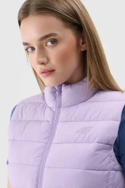 Hot Bezrękawnik Damski Puchowy Ze Stójką WAW24TVJAF139-52S Damskie Bluzy Damskie|Odzież 4F