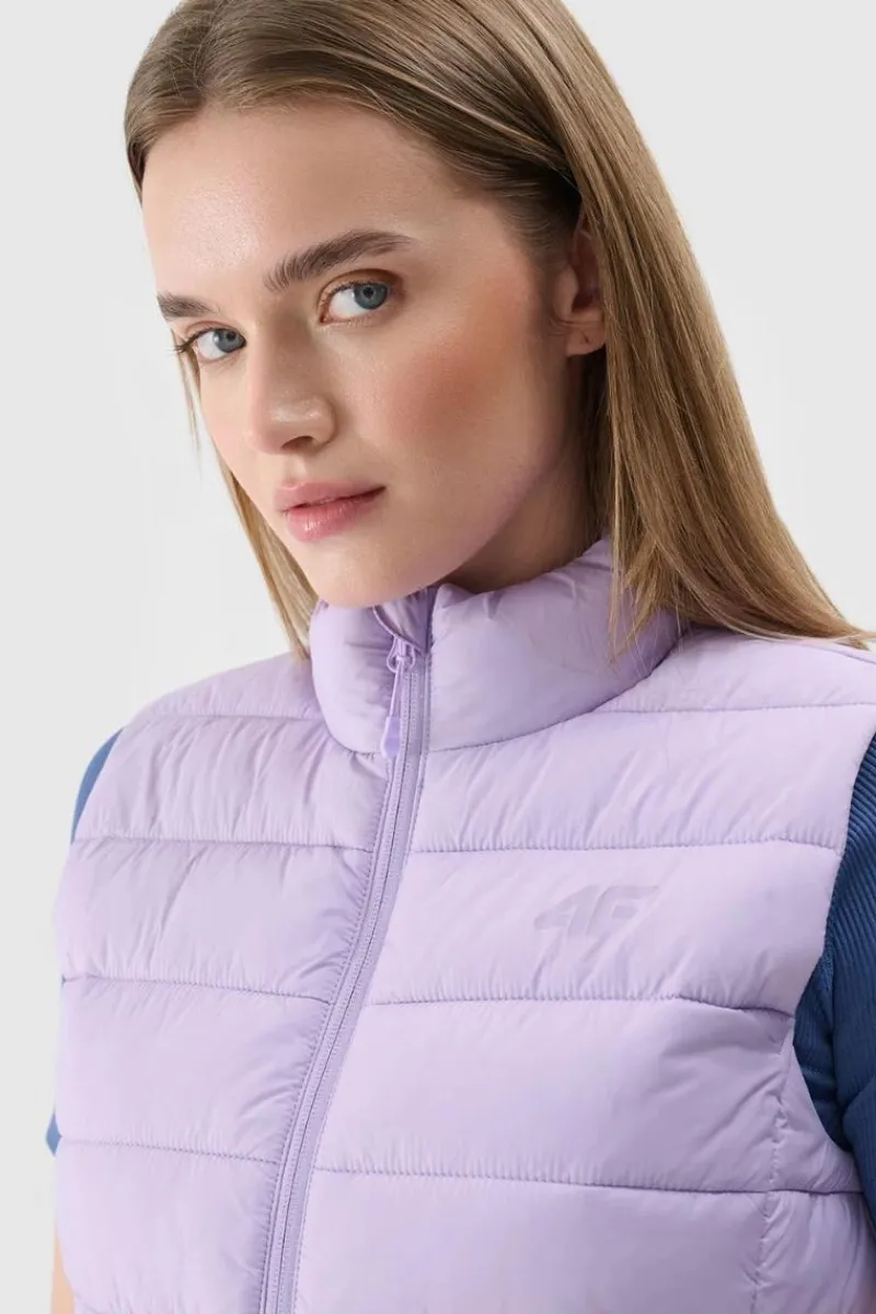 Hot Bezrękawnik Damski Puchowy Ze Stójką WAW24TVJAF139-52S Damskie Bluzy Damskie|Odzież 4F