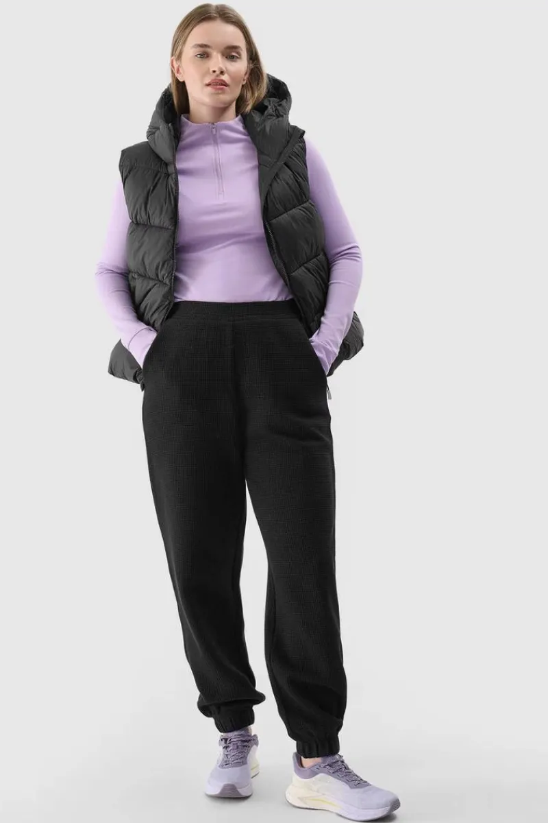 Best 4F Bezrękawnik Damski Puchowy Z Kapturem WAW24TVJAF141-20S Czarny