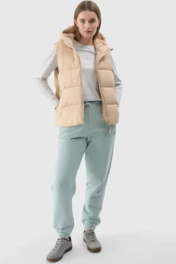 Clearance Bezrękawnik Damski Puchowy Z Kapturem WAW24TVJAF141-83S Damskie Kurtki Damskie|Odzież 4F