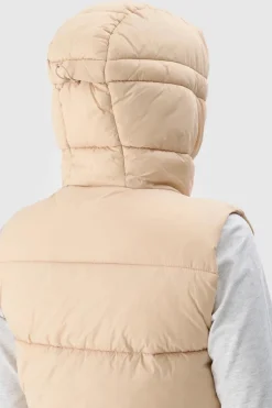 Clearance Bezrękawnik Damski Puchowy Z Kapturem WAW24TVJAF141-83S Damskie Kurtki Damskie|Odzież 4F