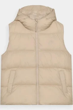 Clearance Bezrękawnik Damski Puchowy Z Kapturem WAW24TVJAF141-83S Damskie Kurtki Damskie|Odzież 4F