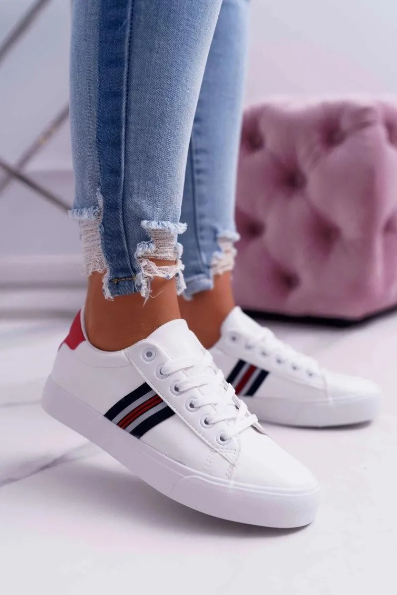 Outlet Boto Białe Damskie Sportowe Tenisówki Acarana