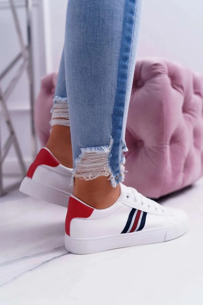 Outlet Boto Białe Damskie Sportowe Tenisówki Acarana