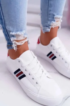 Outlet Boto Białe Damskie Sportowe Tenisówki Acarana