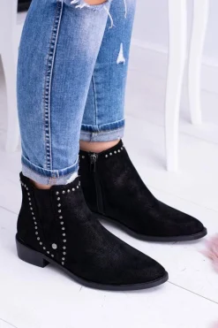 Sale Big Star Shoes Big Star Czarne Damskie Botki Sztyblety BB274529