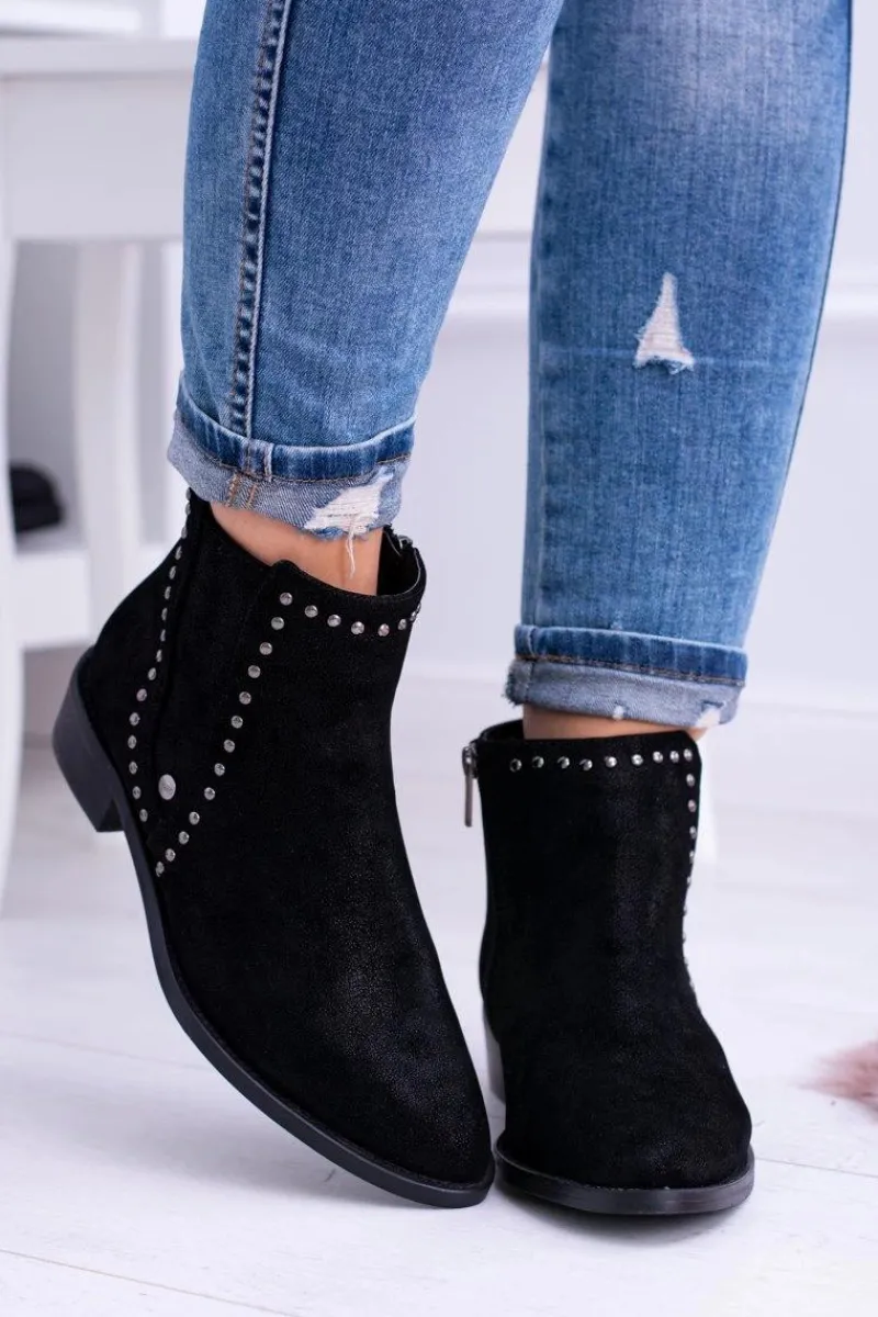 Sale Big Star Shoes Big Star Czarne Damskie Botki Sztyblety BB274529