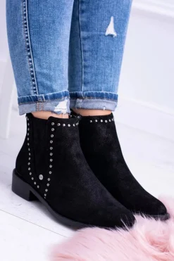 Sale Big Star Shoes Big Star Czarne Damskie Botki Sztyblety BB274529