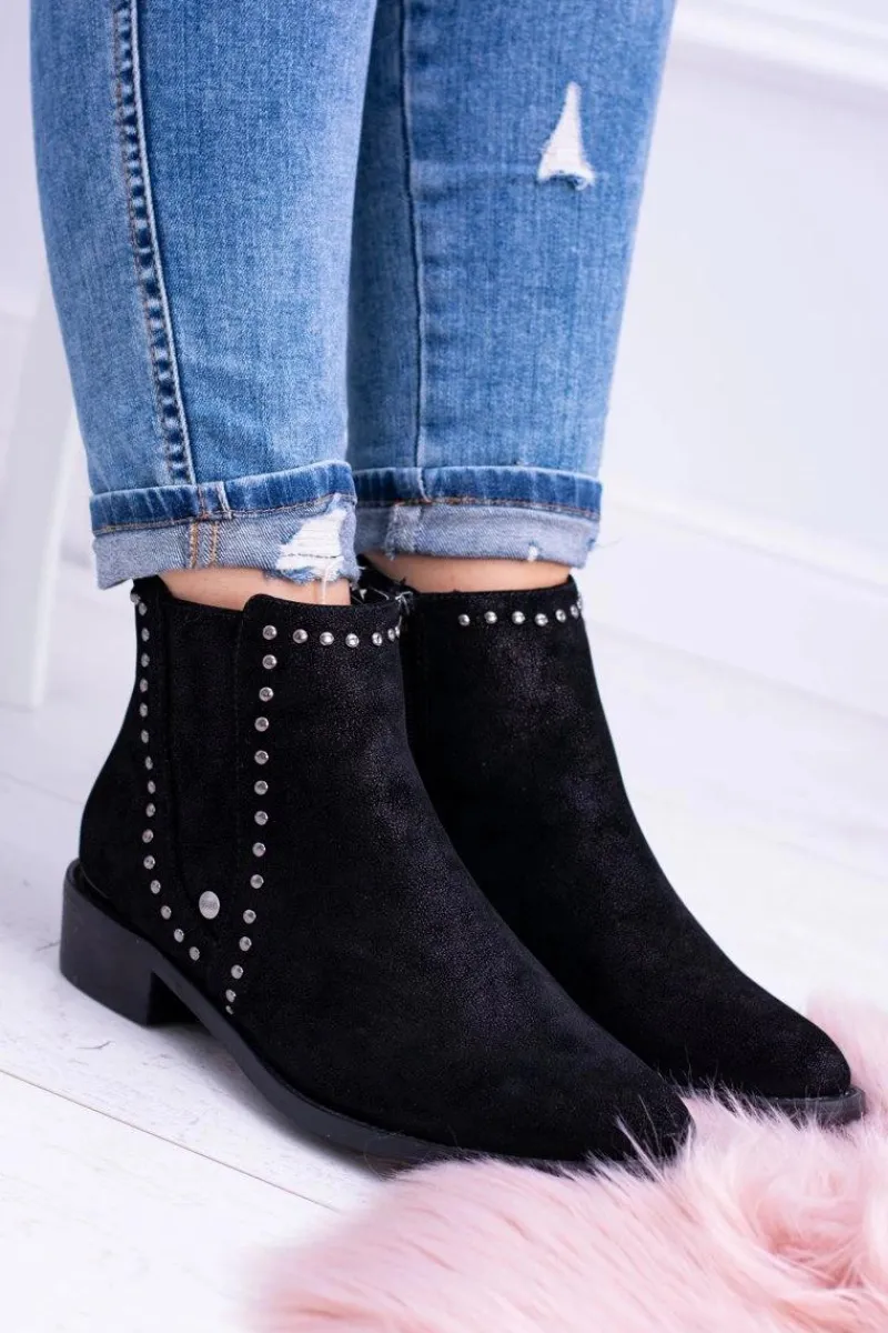 Sale Big Star Shoes Big Star Czarne Damskie Botki Sztyblety BB274529