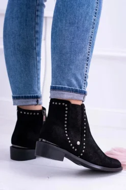 Sale Big Star Shoes Big Star Czarne Damskie Botki Sztyblety BB274529