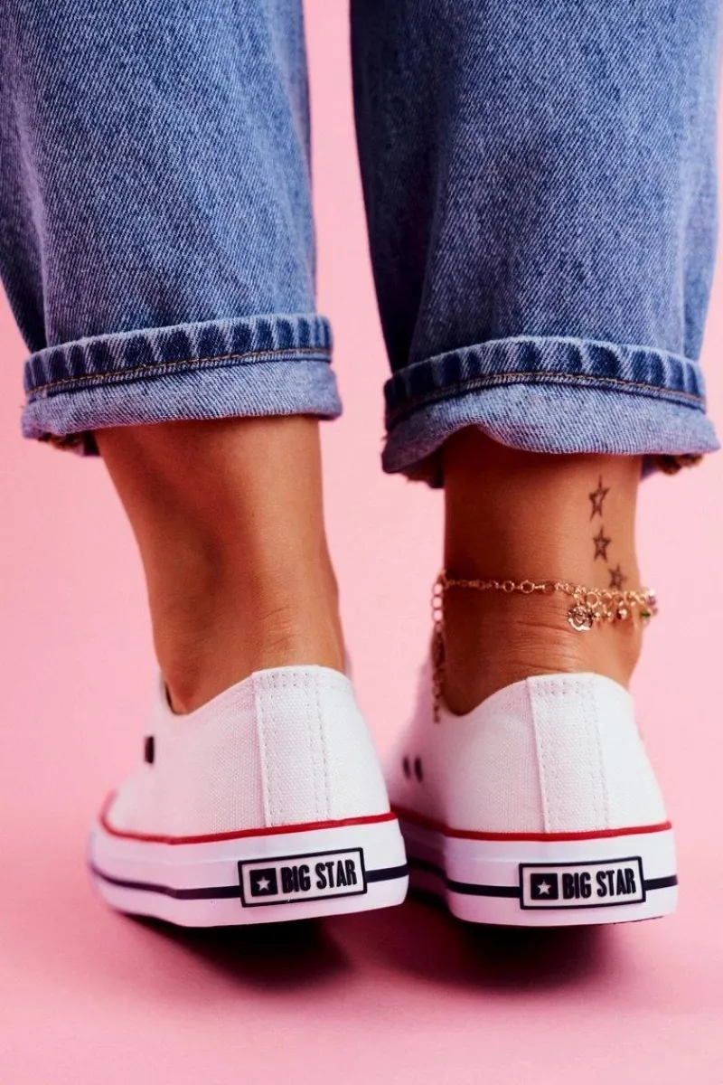 Sale Big Star Shoes Big Star Damskie Białe Trampki T274022 Biały
