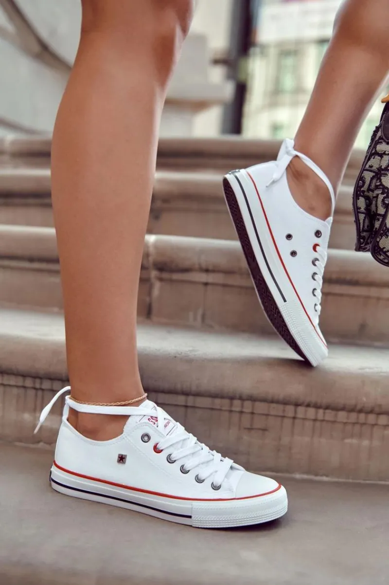 Sale Big Star Shoes Big Star Damskie Białe Trampki T274022 Biały