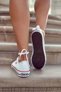Sale Big Star Shoes Big Star Damskie Białe Trampki T274022 Biały