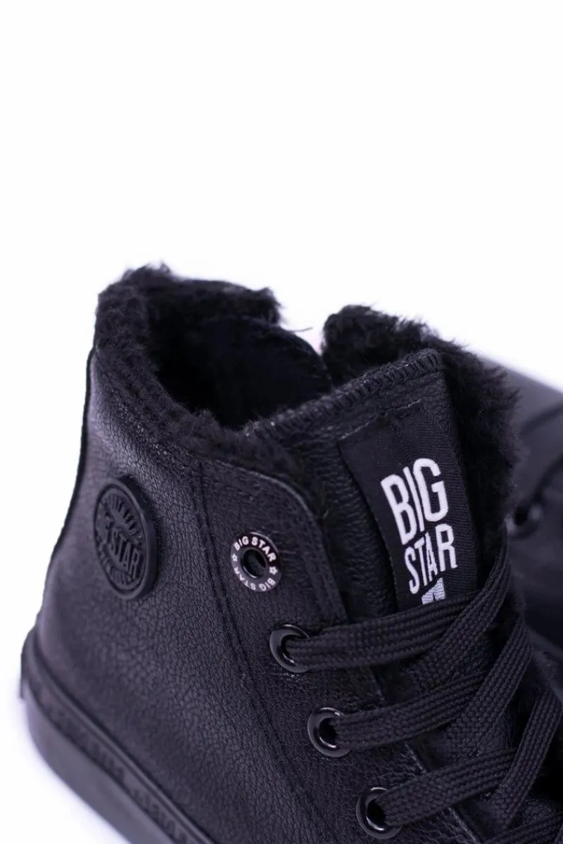 Best Big Star Dziecięce Wysokie Czarne Trampki Sneakersy BB374141 Damskie Chłopięce|Dziewczęce