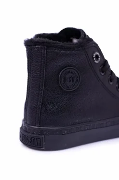 Best Big Star Dziecięce Wysokie Czarne Trampki Sneakersy BB374141 Damskie Chłopięce|Dziewczęce