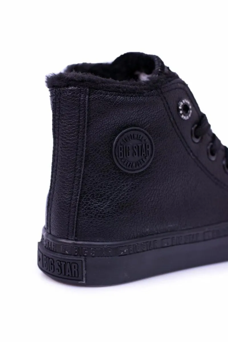 Best Big Star Dziecięce Wysokie Czarne Trampki Sneakersy BB374141 Damskie Chłopięce|Dziewczęce