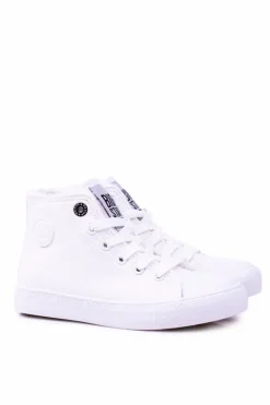 Chłopięce|Dziewczęce>Big Star Shoes Big Star Dziecięce Wysokie Białe Trampki Sneakersy BB374141
