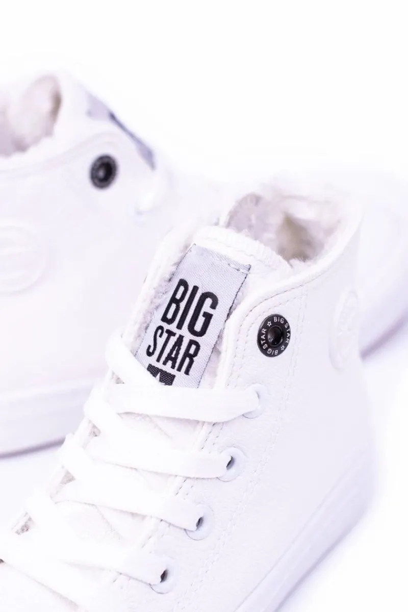 Chłopięce|Dziewczęce>Big Star Shoes Big Star Dziecięce Wysokie Białe Trampki Sneakersy BB374141