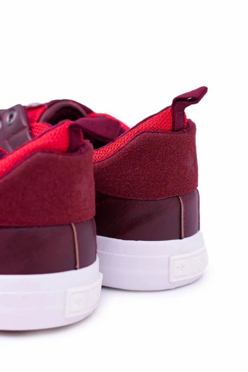 Big Star Shoes Big Star Męskie Bordowe Trampki Tenisówki BB174011