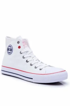 Best Big Star Wysokie Męskie Białe Trampki T174106 Męskie Trampki Męskie Big Star|Trampki Wysokie