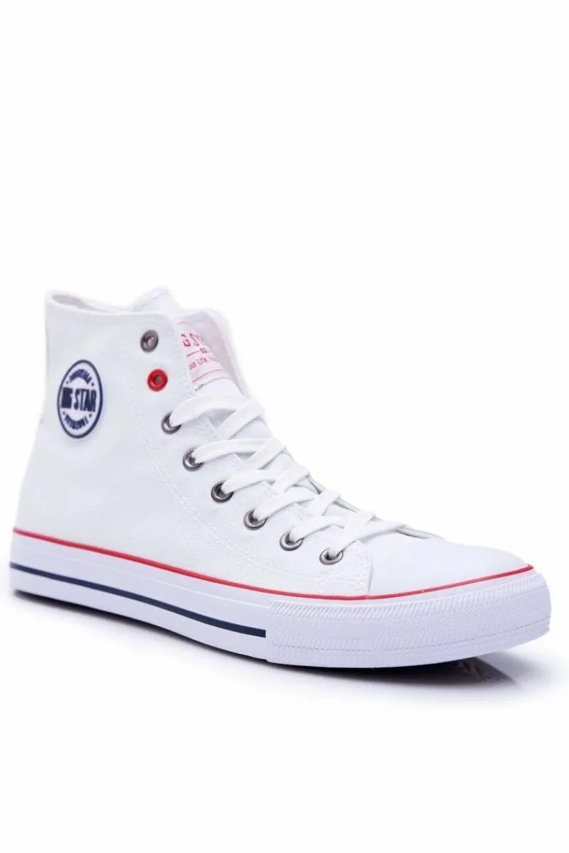 Best Big Star Wysokie Męskie Białe Trampki T174106 Męskie Trampki Męskie Big Star|Trampki Wysokie